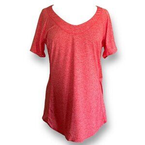 Merrell Womens Helio Tee XL Nectarine Heather Orange Mesh Back Running Shirt